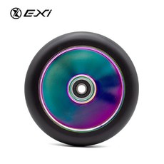 두가지 스턴트스쿠터바퀴 묘기 익스트림 듀얼 1세트 두발 세트 성인 2발 바퀴 교체 퀵보드, 120mm 블랙 + 블랙 PU (더블 비어드), 1개