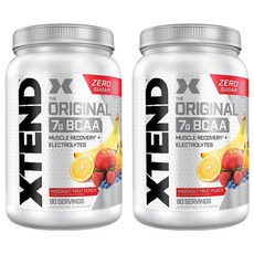 엑스텐드 더 오리지널 7G BCAA 파우더 머슬 리커버리 + 엘렉트롤리츠 녹아웃 프루트 펀치 오렌지, 2개, 1.17kg