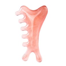 四合一多功能按摩梳子 頭皮按摩梳 頭部頭療疏通經絡神器 臉部刮痧, 1個, 少女粉