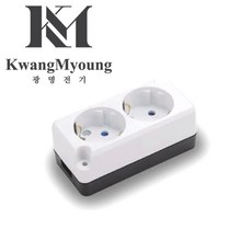 광명전기 노출 2구 콘센트 국산 접지
