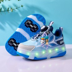 롤러슈즈 롤러스케이트 LED 바퀴 신발 탈부착 어린이용, 1개, S724 블루 럭키 비즈