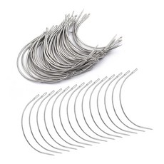 카펫 가죽 캔버스 수리용 42/50/100/120개 곡선 바늘 가죽 바늘 곡선 바느질 바늘 직조 바늘, 쌍안력 오배오십이조