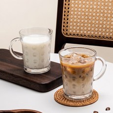 푸아 카페 글라스 예쁜 커피잔 280ml, 투명, 6개