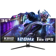 34인치 울트라 와이드 커브드 게이밍 모니터 1500R 4k UWQHD 165Hz 2k120Hz 평면 PC 모니터 할인중, 88cm, 2K 120Hz 평면