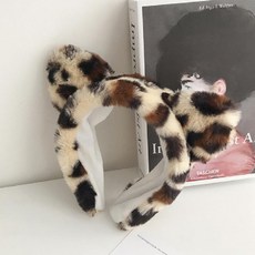 아이템팡 동물 머리띠 놀이동산 파티 운동회 생일 놀이공원, 표범-베이지