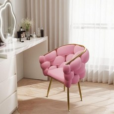 북유럽 화장대의자 상품 벨벳 심플 골드 철재 공주의자 원형 침실