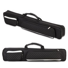Tiekerbilir Pool Cue Case Pool Stick Bag with Multi-Pocket Holds 3 Butts 4 Shafts Billiard Carr, Black