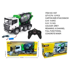 Huina Toys 1556 9 채널 1:18 원격 제어 덤프 트럭/믹서 트럭/엔지니어링 차량/덤프 트럭 시뮬레이션 엔진, 02 tanker green