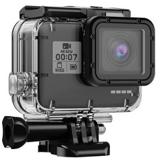HONGDAK GOPRO HERO 7 /6 /5 포함 가능한 액션 하우징 케이스 /196피트 보호 다이빙 쉘 블랙(2018)용 커버 60M 터치 방수, 고프로 호환 호환 7/6/5용 블랙
