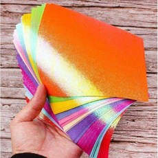양면 색종이 반짝이 종이학 진주빛 DIY 홈스쿨링 미술, A. 진주광 7cm-5색상