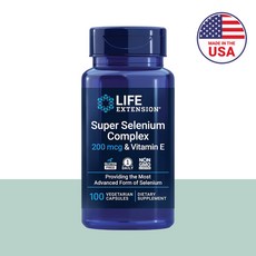 라이프익스텐션 슈퍼 셀레늄 콤플렉스 200mcg & 비타민 E 베지테리안 캡슐, 100회분, 1개