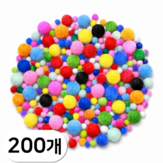 펴나나다 10mm 30mm 컬러 폼폼이 색방울, 200개, 혼합색상