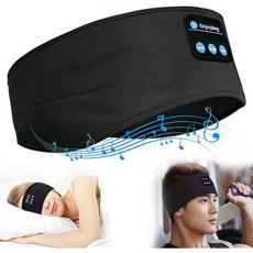 블루투스 헤어밴드 블루투스 안대 무선 수면용 음악 헤드폰 숙면 헤드밴드 이어폰 캠핑 운동용, 검정색(black)