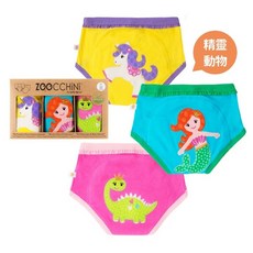 ZOOCCHiNi 女童尿布訓練褲 3入組 - 精靈動物8003, 1套