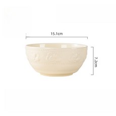 릴리프 딸기 무늬 심플 가정용 국수 식기 컬러 고온 세라믹 그릇 언더글레이즈, 6 inch bowl