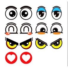 눈 모양 리플렉터 안전 스티커 야간 초고휘도 반사 스티커 자동차 오토바이, 5.화난 눈