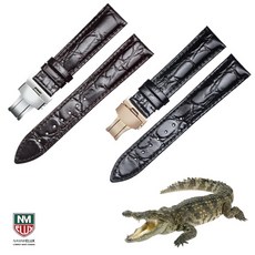스미스 [당일출고] NM-7247고급 악어 가죽 스트랩 시계밴드 18MM-22MM [고급 페를라쥬 디버클 증정]