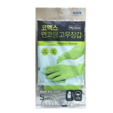 코멕스 마이사이즈 면코팅 고무장갑 S, 그린, 소(S), 10개