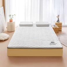 라텍스 부드러운 토퍼 패드 요매트 바닥요, 90-200cm, 미색 슬래시 약 5cm