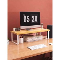 LCD 디스플레이 노트북 스탠드 책상 키보드 수납 시스템, 30x20x8 블랙골드+검정 다리