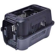 페티오 (Petio) 개 고양이 캐리 2 도어 터프 하우스 캐리 블랙 M