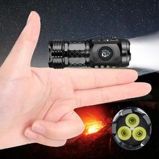 독일 미니 고휘도 손전등 초광도 휴대용 탐조등 방수랜턴 충전식후레쉬 괴물, 1개
