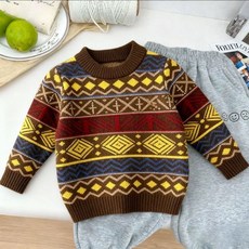 兒童毛衣加厚上衣，2025新款韓版童裝，超厚加絨條紋款式，潮流牛仔少年中小童必選