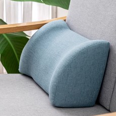DIU 牀頭護腰椎雙側託扶支撐靠枕沙發腰靠墊沙發客廳孕婦單人腰靠枕, 細麻布【淡藍色】