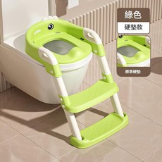 YYTY 兒童輔助馬桶梯-藍黃色硬墊款, 小恐龍 硬墊款 綠色