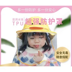 可拆式面罩款嬰兒防疫帽，寶寶防護帽，防飛沫帽子防護罩，可拆卸面罩設計，輕量舒適，外出防護。, 1個, 成人,不含帽子