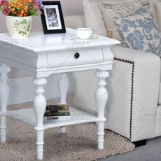 원목 엔틱협탁 화이트 협탁 2단 높은 50cm 서랍형, 1개, A. 하얀색