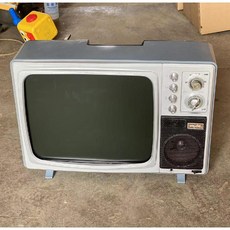 레트로 브라운관 TV 전시장 티비 송출기 카페 소품 옛날 복고 영상 흑백 텔레비전 미니, 8. 14인치 헤이즈블루(사진)