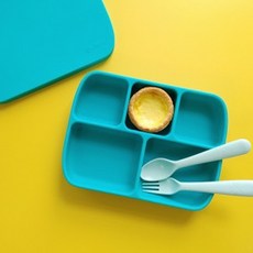 흡착식판 이유식용기 자기주도 실리콘식판 유아식판 투데코, 오렌지, 1개