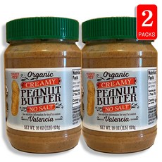 트레이더조 유기농 크리미 무염 땅콩버터, 2개, 454g