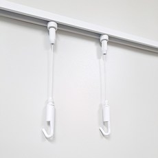 무타공 와이어 액자레일 액자걸이 화이트 세트, 1개, 액자레일1+액자걸이2