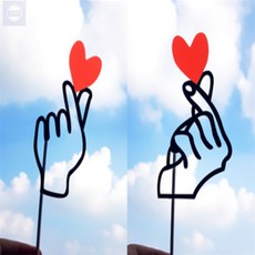 알리바니 손하트 스틱 1P 생일데코픽, D타입