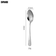 DFMEI 小蠻腰套餐西餐餐具不鏽鋼家用, 花紋--茶勺:如圖, 1個