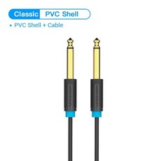 Vention-Aux 기타 케이블 6.5mm 잭 수-수 오디오 금컬러 1m 2m 믹서 앰프베이스 6.35mm AUX, PVC Shell BAAB_1m