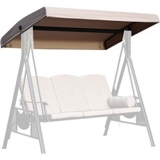 그네 캐노피 교체 커버 2 3인승 야외 현관 정원 의자 파티오 해먹을 위한 방수 상단 커버2인승:62x46.4인치