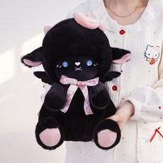 多愛正版天使小羊公仔毛絨玩具陪伴安撫娃娃玩偶兒童生日禮物批發, 1個, 天使羊-黑色:40cm