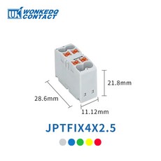 와이어 커넥터 플러그인 PTFIX 접합 전기 분배기 레일 가이드 터미널 출력 1개 블록 가능 정션 다중 박스, Yellow, PTFIX4X2 5