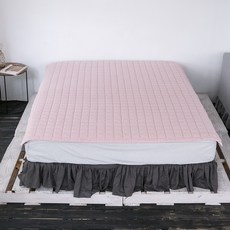 피그먼트 순면 침대패드, 핑크 사각누빔
