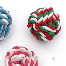 파라스토어 강아지 로프볼 장난감 6cm 치석 제거 치실 공 터그놀이