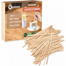 Apremont 5.5 1000개 버치우드 커피 교반기 – 뜨겁고 차가운 음료용 친환경 나무 교반 스틱 – 퇴비화 가능 일회용 천연 목재 부드러운 마감 – 커피 바 사무실 카페, 500