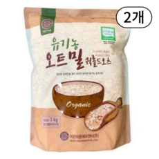 이든타운 유기농 오트밀 퀵롤드오츠, 1kg, 2개