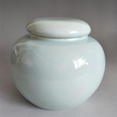 大碼哥窯青瓷茶葉罐，德化陶瓷密封罐，一斤裝大號陶瓷罐，日式家用茶葉儲存罐, 青瓷, 1個