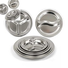 이햐 캠핑 접시 스텐그릇 2구 3구 2칸 3칸 깊은 반찬 다용도 코펠 앞접시 야외용그릇 분리칸형 스테인리스접시, 원리빙 3칸 다용도접시 중