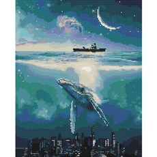 보석십자수 캔버스 고래와 40x50 바다 64324pc 1(EA), 색상