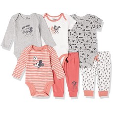Amazon Essentials 디즈니 | 마블 스타워즈 유니 아기 6피스 의상 세트 6개 팩 미니 레인보우 체이서 18개월 164058, Newborn, 미키 익스프레션