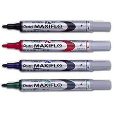 【文具通】Pentel 飛龍 MAXIFLO MWL5S 細字 後壓式 白板筆, 1個, 紅色 A1210076